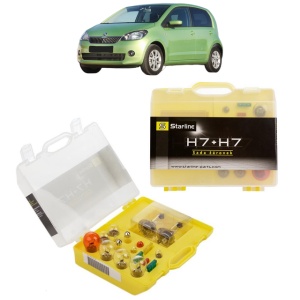 Kit trusa Set becuri H7 compatibila cu SKODA CITIGO (NF1) din 2011-2019, bec far, semnalizare , pozitie, iluminare numar, frana, plafoniera, stop frana