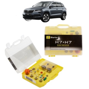 Kit trusa Set becuri H7 compatibila cu SKODA KAROQ (NU7, ND7) din 2017-2020, bec far, semnalizare , pozitie, iluminare numar, frana, plafoniera, stop frana