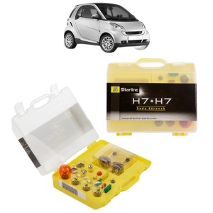 Kit trusa Set becuri H7 compatibila cu SMART FORTWO Coupe (451) din 2007-2013, bec far, semnalizare , pozitie, iluminare numar, frana, plafoniera, stop frana