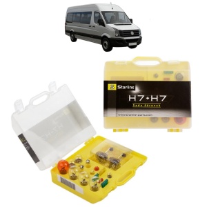 Kit trusa Set becuri H7 compatibila cu Volkswagen CRAFTER 30-35 Bus (2E_) din 2006-2016, bec far, semnalizare , pozitie, iluminare numar, frana, plafoniera, stop frana