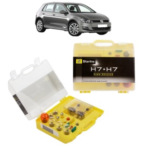 Kit trusa Set becuri H7 compatibila cu Volkswagen GOLF VII (5G1, BQ1, BE1, BE2) din 2012-2021, bec far, semnalizare , pozitie, iluminare numar, frana, plafoniera, stop frana