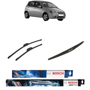 Set 3 stergatoare CHEVROLET AVEO / KALOS Hatchback (T200) din 2004-2008, Bosch Aerotwin Retrofit, din cauciuc siliconat rezistent