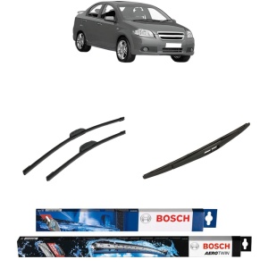Set 3 stergatoare CHEVROLET AVEO / KALOS Hatchback (T250, T255) din 2006-2011, Bosch Aerotwin Retrofit, din cauciuc siliconat rezistent