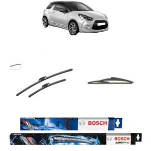 Set 3 stergatoare CITROEN DS3 (SA_) din 2009-2015, Bosch Aerotwin, din cauciuc siliconat rezistent