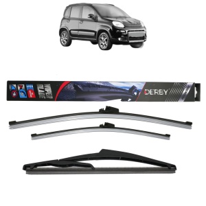 Set 3 stergatoare FIAT PANDA VAN (312_, 519_) din 2012-2020, Derby, din cauciuc siliconat rezistent - Img 1