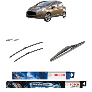 Set 3 stergatoare FORD B-MAX (JK) din 2012-2016, Bosch Aerotwin, din cauciuc siliconat rezistent