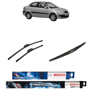 Set 3 stergatoare KIA RIO II Saloon (JB) din 2005-2011, Bosch Aerotwin Retrofit, din cauciuc siliconat rezistent