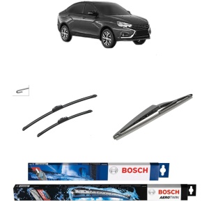 Set 3 stergatoare LADA VESTA (GFL_) din 2015-2023, Bosch Aerotwin Retrofit, din cauciuc siliconat rezistent