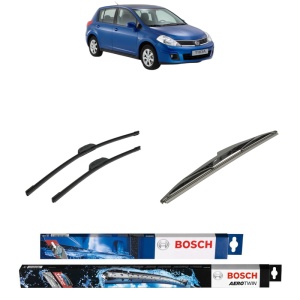 Set 3 stergatoare NISSAN TIIDA Hatchback (C11) din 2004-2013, Bosch Aerotwin Retrofit, din cauciuc siliconat rezistent