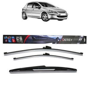 Set 3 stergatoare PEUGEOT 307 (3A/C) din 2000-2012, Derby, din cauciuc siliconat rezistent - Img 1