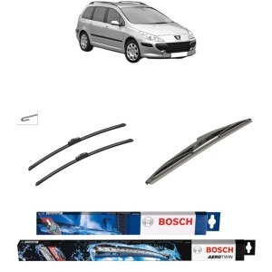 Set 3 stergatoare PEUGEOT 307 Break (3E) din 2002-2009, Bosch Aerotwin Retrofit, din cauciuc siliconat rezistent