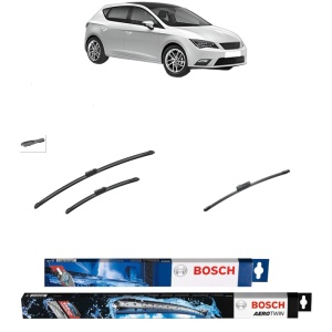 Set 3 stergatoare SEAT LEON (5F1) din 2012-2020, Bosch Aerotwin, din cauciuc siliconat rezistent