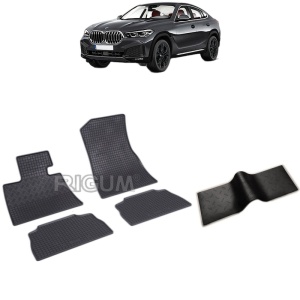 Set 5 covorase auto BMW X6 G06 din 11.2019 - 2026, cu covoras tunel median, Caroserie SUV
