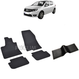 Set 5 covorase auto DACIA SANDERO III din 01.2021 - 2026, cu covoras tunel median, Caroserie HATCHBACK