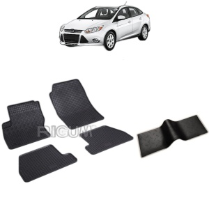 Set 5 covorase auto FORD FOCUS III din 03.2011 - 08.2018, cu covoras tunel median, Caroserie SEDAN