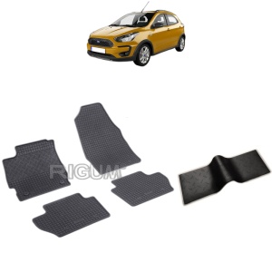 Set 5 covorase auto FORD KA+ FABRICATIE 09.2017 - 01.2020, cu covoras tunel median, Caroserie HATCHBACK