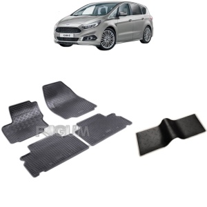 Set 5 covorase auto FORD S-MAX I din 05.2006 - 08.2015, cu covoras tunel median, Caroserie VAN