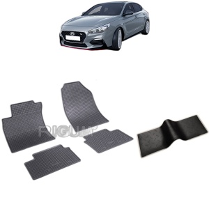 Set 5 covorase auto HYUNDAI I30 III din 02.2017 - 2026, cu covoras tunel median, Caroserie COUPE