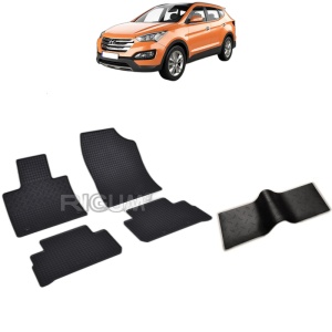 Set 5 covorase auto HYUNDAI SANTA FE IV HYBRID FACELIFT din 11.2020 - 2026, cu covoras tunel median, Caroserie SUV