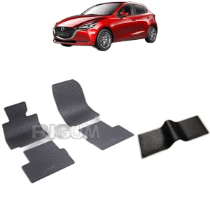 Set 5 covorase auto MAZDA 2 III din 02.2015 - 2026, cu covoras tunel median, Caroserie HATCHBACK