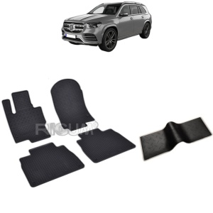 Set 5 covorase auto MERCEDES GLS PHEV din 2019 - 2026, cu covoras tunel median, Caroserie SUV