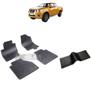 Set 5 covorase auto NISSAN NAVARA din 2010 - 2015, cu covoras tunel median, Caroserie PICK-UP
