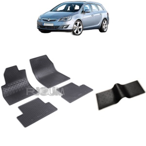 Set 5 covorase auto OPEL ASTRA J din 09.2010 - 03.2016, cu covoras tunel median, Caroserie COMBI