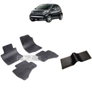 Set 5 covorase auto PEUGEOT 107 din 2005 - 06.2014, cu covoras tunel median, Caroserie HATCHBACK