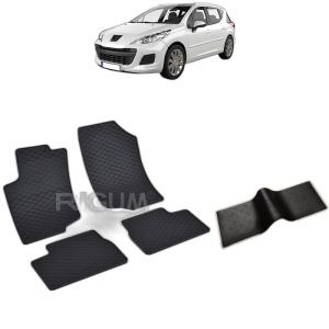 Set 5 covorase auto PEUGEOT 207 din 2007 - 06.2013, cu covoras tunel median, Caroserie COMBI
