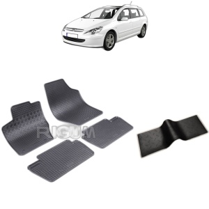 Set 5 covorase auto PEUGEOT 307 din 2001 - 2005, cu covoras tunel median, Caroserie COMBI