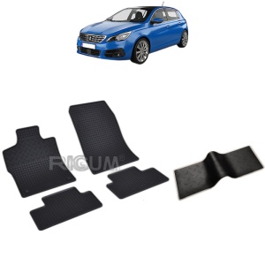 Set 5 covorase auto PEUGEOT 308 III din 12.2021 - 2026, cu covoras tunel median, Caroserie HATCHBACK
