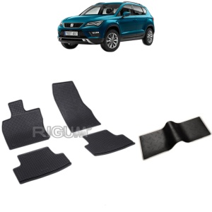 Set 5 covorase auto SEAT ATECA din 09.2016 - 2026, cu covoras tunel median, Caroserie SUV