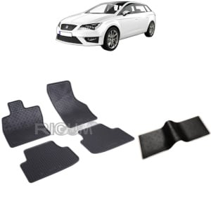 Set 5 covorase auto SEAT LEON IV KL din 03.2020 - 2026, cu covoras tunel median, Caroserie COMBI