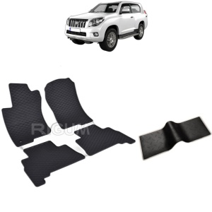 Set 5 covorase auto TOYOTA LAND CRUISER 150 din 11.2009 - 2026, cu covoras tunel median, Caroserie SUV 7 LOCURI
