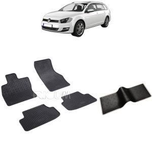 Set 5 covorase auto VOLKSWAGEN GOLF 7 din 09.2013 - 06.2020, cu covoras tunel median, Caroserie COMBI