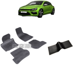 Set 5 covorase auto VOLKSWAGEN SCIROCCO III din 06.2008 - 2017, cu covoras tunel median, Caroserie COUPE