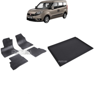 Set Covorase Auto Si Tavita Portbagaj FIAT DOBLO II din 2010 - 06.2022, caroserie van 5 locuri, AMPATAMENT L1, 5 LOCURI