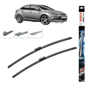 Set stergatoare auto FORD FOCUS III Saloon din 2010-2020, Bosch Aerotwin Multi, din cauciuc siliconat rezistent