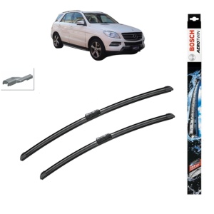Set stergatoare auto MERCEDES-BENZ M-CLASS (W166) din 2011-2015, Bosch Aerotwin, din cauciuc siliconat rezistent - Img 1