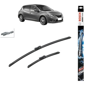 Set stergatoare auto NISSAN PULSAR Hatchback (C13) din 2012-2015, Bosch Aerotwin, din cauciuc siliconat rezistent