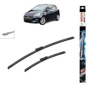 Set stergatoare auto OPEL CORSA E Hatchback Van (X15) din 2014-2015, Bosch Aerotwin, din cauciuc siliconat rezistent - Img 1
