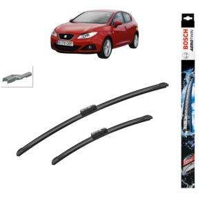 Set stergatoare auto SEAT IBIZA IV Hatchback Van (6J1) din 2008-2015, Bosch Aerotwin, din cauciuc siliconat rezistent