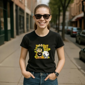Tricou Labubu zoom out, Unisex Dama si Barbat | Copii, Culoare Negru - Img 5