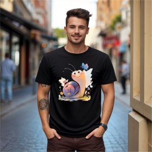 Tricou Melc colorat Negru, Copii | Dama | Barbat - Img 7