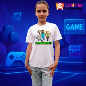 Tricou Minecraft Arc De Lemn Tricou Alb Copii | Dama | Barbat - Img 9