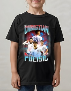 Tricou pentru copii - Christian Pulisic - Captain America - Christian Pulisic, USA, fotbal copii - Img 2