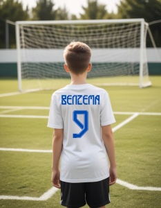 Tricou Personalizat pentru Copii cu Benzema la Real Madrid - Cadou Ideal pentru Fanii Fotbalului - Benzema Real Madrid Tricou Copii - Img 2