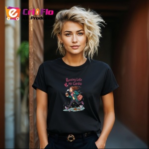 Tricou Running Late My Cardio Cafea In Mana, Copii | Dama | Barbat, culoare negru - Img 1