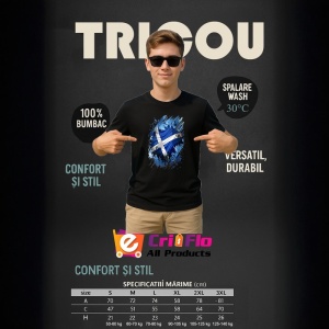 Tricou Scotland Steag Splash Art, Copii | Dama | Barbat, culoare negru - Img 5
