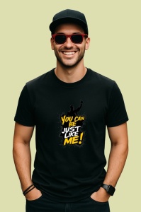 Tricou You Can Be Just Like Me Galben, Copii | Dama | Barbat, culoare negru - Img 2